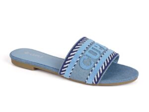 Unique Blue Slide Flats with Luxurious Design