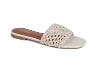 Sophisticated Brown Slide Flats with Stylish Buckle