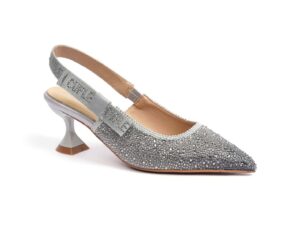 Silver Glitter Slingback