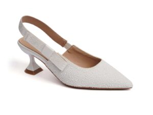 White Slingback Heel with Bow