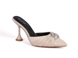 Light Pink Mule with Crystal Detail