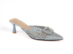 Blue Mesh Slingback Heels
