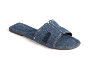 Casual Denim Slide Flats with Stylish Cutouts