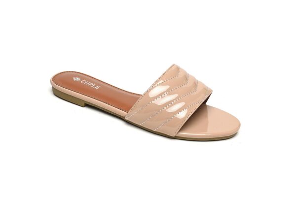 Elegant White Slide Flats with Quilted Pattern - Image 2