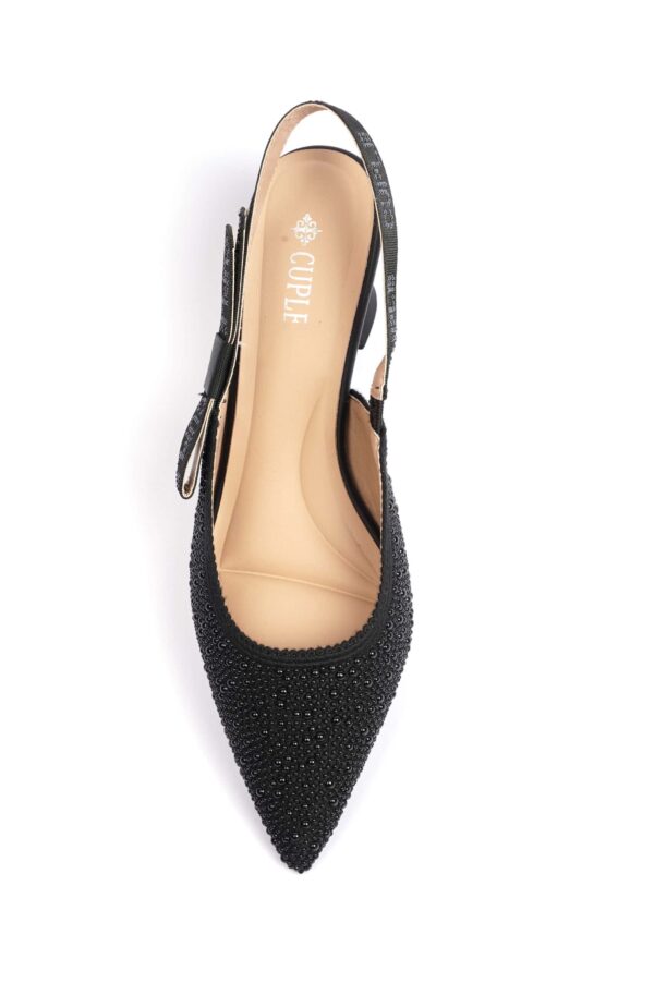 White Slingback Heel with Bow - Image 2