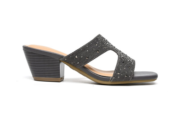 Light Blue Short-Heel Sandal with Stones - Image 5