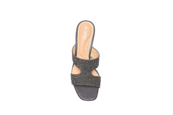 Light Blue Short-Heel Sandal with Stones - Image 6