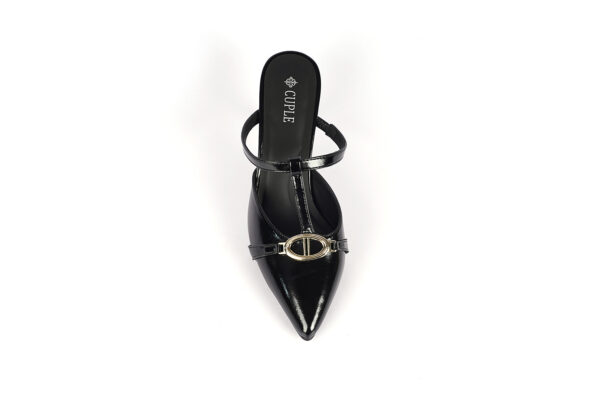 White Slingback Heel with Jewel Accent - Image 7
