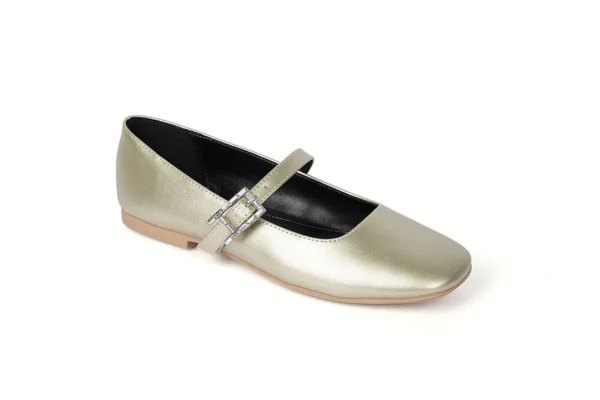 Classic Metallic Gold Flats with Sleek Finish