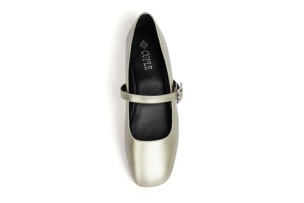 Classic Metallic Gold Flats with Sleek Finish - Image 6