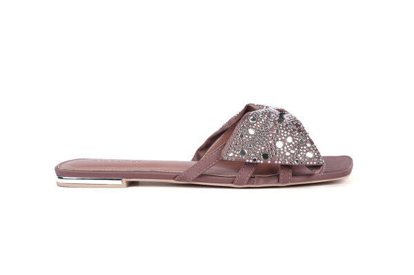 Metallic Pink Slide Flats with Luxurious Finish - Image 3