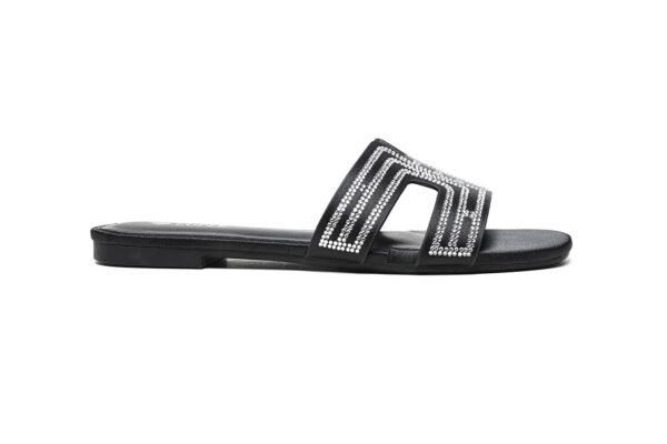 Metallic Silver Slide Flats with Luxurious Finish - Image 12