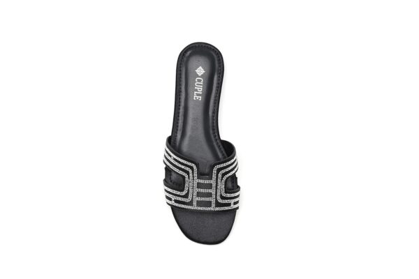 Metallic Silver Slide Flats with Luxurious Finish - Image 13