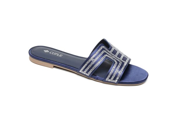 Metallic Silver Slide Flats with Luxurious Finish - Image 8
