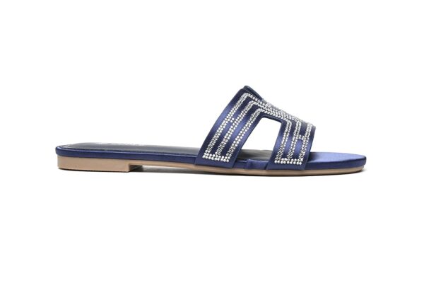 Metallic Silver Slide Flats with Luxurious Finish - Image 9