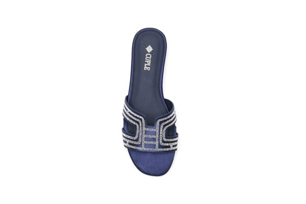 Metallic Silver Slide Flats with Luxurious Finish - Image 10