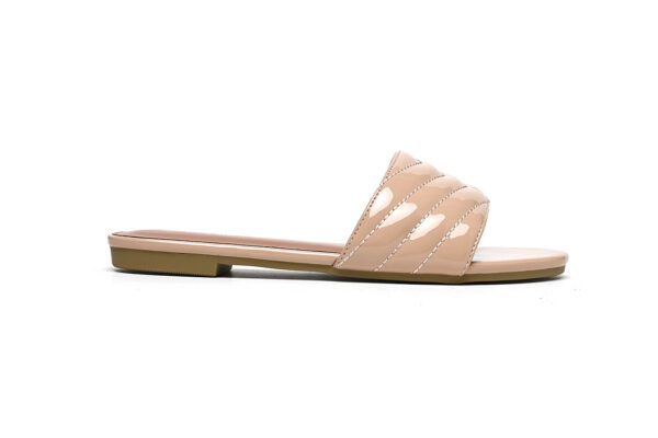 Elegant White Slide Flats with Quilted Pattern - Image 3