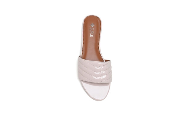 Elegant White Slide Flats with Quilted Pattern - Image 13