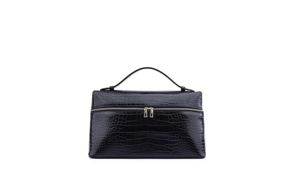 Dark Green Crocodile-Texture Handbag - Unique Fashion Style - Image 2