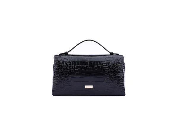 Dark Green Crocodile-Texture Handbag - Unique Fashion Style - Image 5