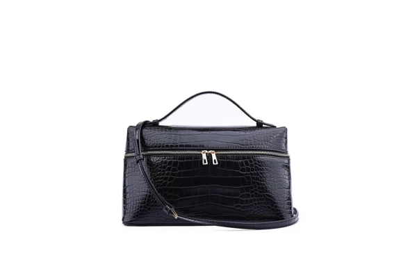 Dark Green Crocodile-Texture Handbag - Unique Fashion Style - Image 6