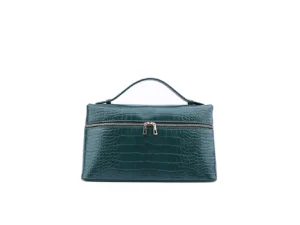 Dark Green Crocodile-Texture Handbag - Unique Fashion Style