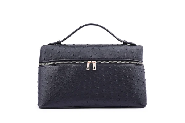 Black Textured Handbag for Women - Timeless Classic