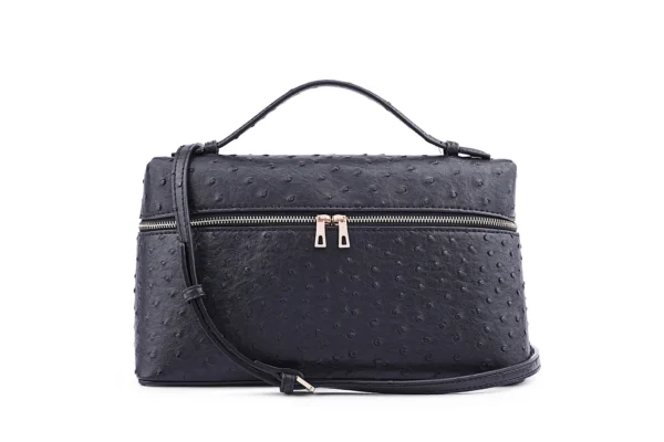 Black Textured Handbag for Women - Timeless Classic - Image 25