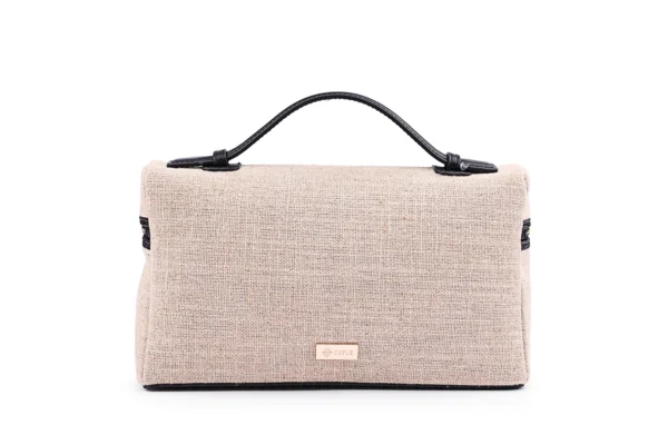 Textured Neutral Handbag with Top Handle - Practical & Chic - Image 5