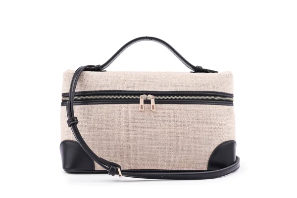Textured Neutral Handbag with Top Handle - Practical & Chic - Image 6