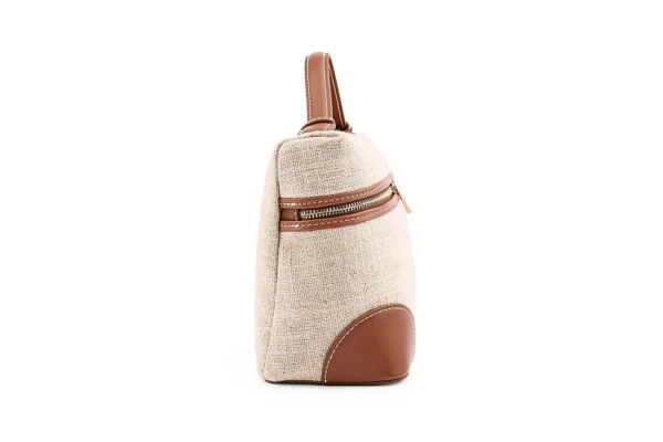 Textured Neutral Handbag with Top Handle - Practical & Chic - Image 9