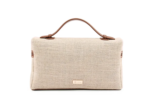 Textured Neutral Handbag with Top Handle - Practical & Chic - Image 10