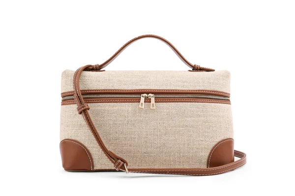 Textured Neutral Handbag with Top Handle - Practical & Chic - Image 11
