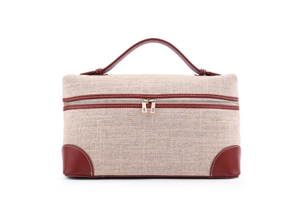 Textured Neutral Handbag with Top Handle - Practical & Chic