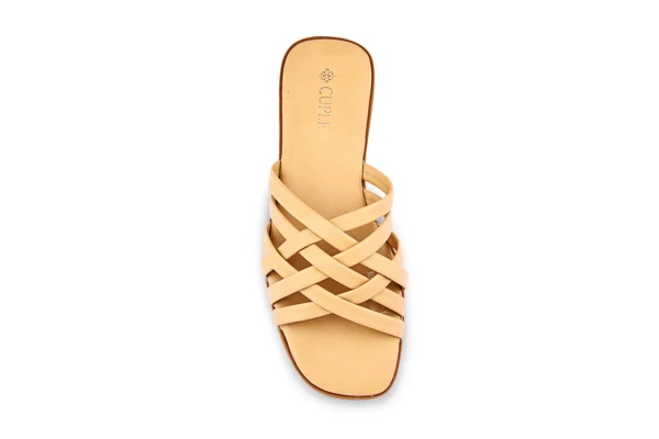 Beige Braided Strap Flat Sandals - Lightweight Daily Wear - Image 6