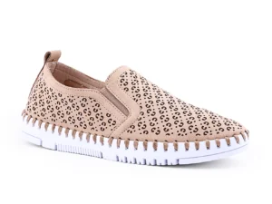 Cuple S1112-06 Beige Slip-On Casual Shoes for Women - New Collection Lightweight Comfort