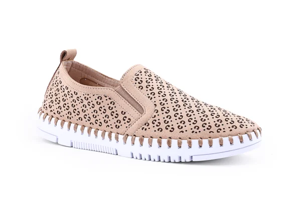 Cuple S1112-06 Beige Slip-On Casual Shoes for Women - New Collection Lightweight Comfort