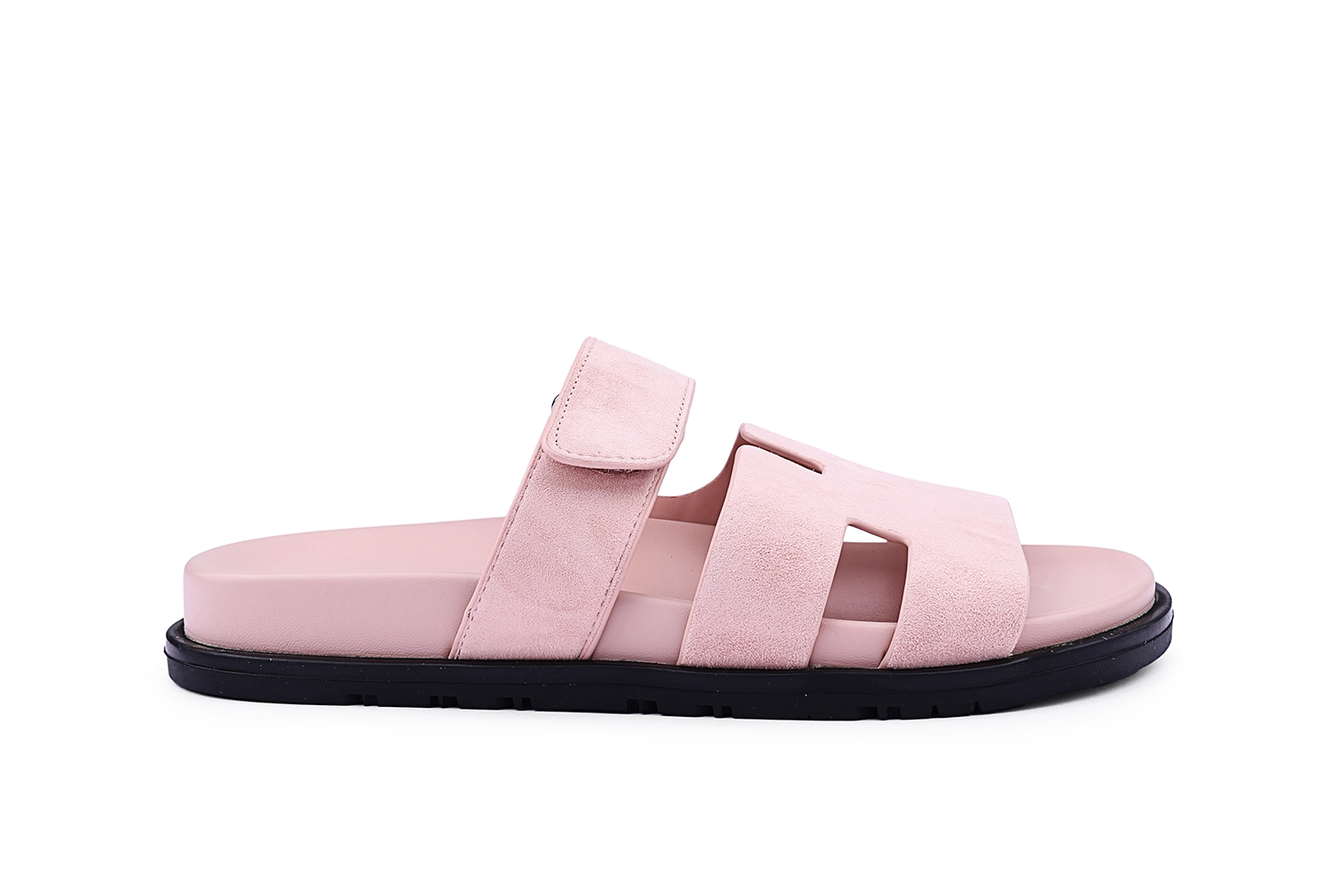 Black Triple-Strap Slide Sandals – Suede Comfort Flats - Image 8