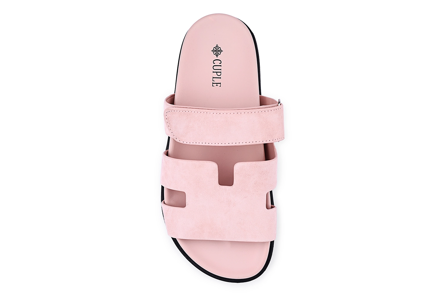 Black Triple-Strap Slide Sandals – Suede Comfort Flats - Image 9