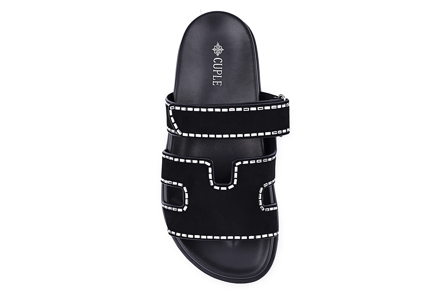 Beige Triple-Strap Slide Sandals – Suede Comfort Flats - Image 6